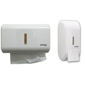 Conjunto Dispenser Papel Toalha Saboneteira Consultorio Casa