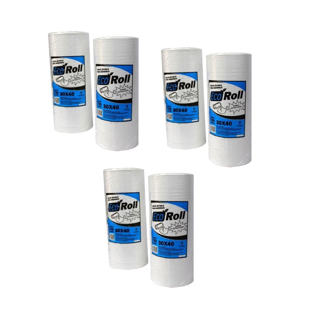 Bobina Saco Plastico Picotada 30x40 Ecoroll Extra Fort 6 Un