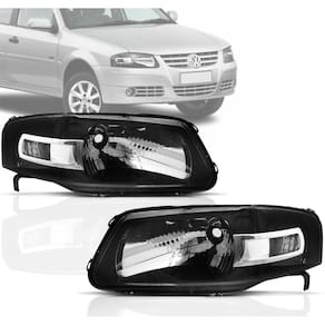 Par Farol Vw Gol Power Parati Saveiro G4 Máscara Negra