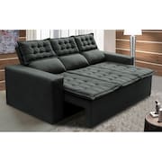 Sofá 3 Lugares Retrátil e Reclinável Cama inBox Slim 2,00m Velusoft Cinza