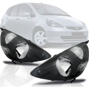 Farol Honda Fit 2003 2004 2005 2006 2007 2008 Máscara Negra