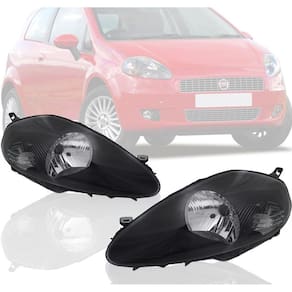 Farol Fiat Punto 2008 2009 2010 2011 2012 Máscara Negra