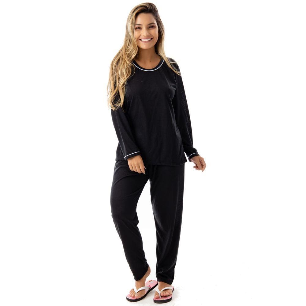 Pijama Confort Longo em Malha Suave Lisa | 177