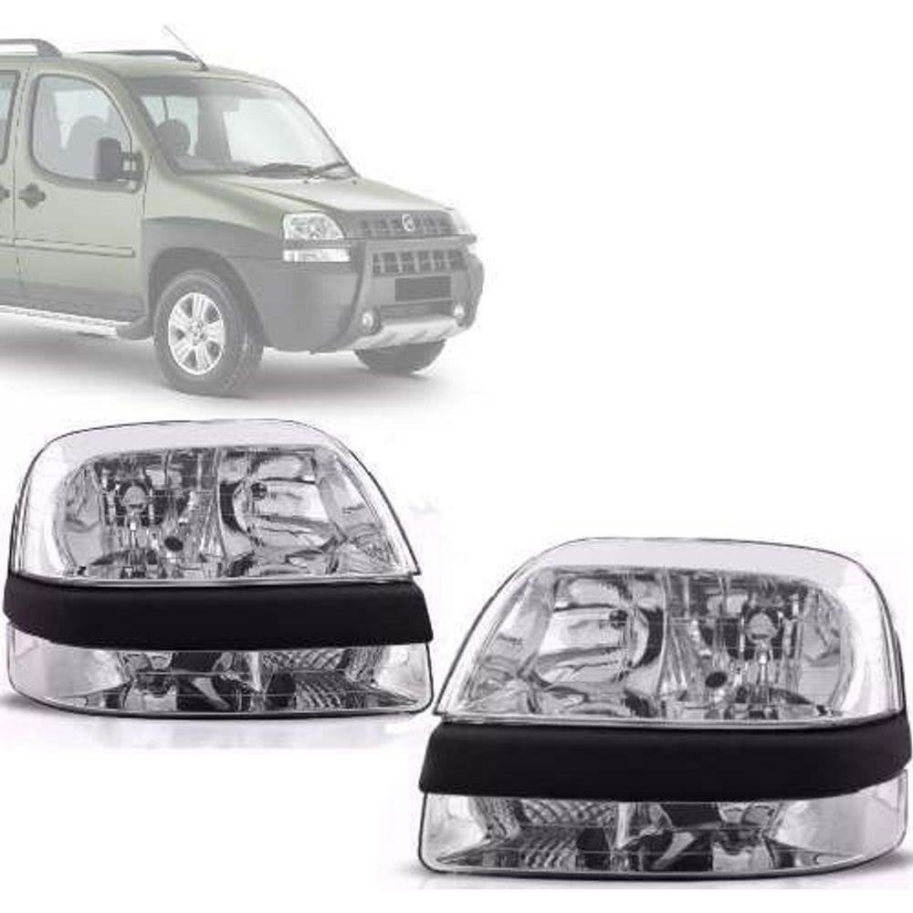 Farol Fiat Doblô 2003 2004 2005 2006 2007 2008 2009 Cromado