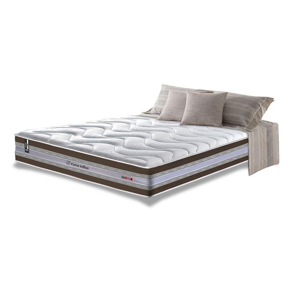 Colchão Casal de Molas Ensacadas D33 Cama inBox Select Firme 138x188x32 Café