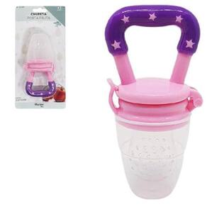 Chupeta Porta Fruta De Silicone / Plastico Rosa 10,5X5X4Cm