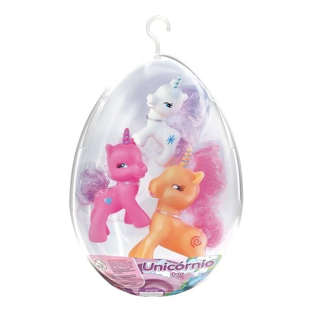 Boneco Trio Unicórnio no Ovo Coleção Unicórnio Lider