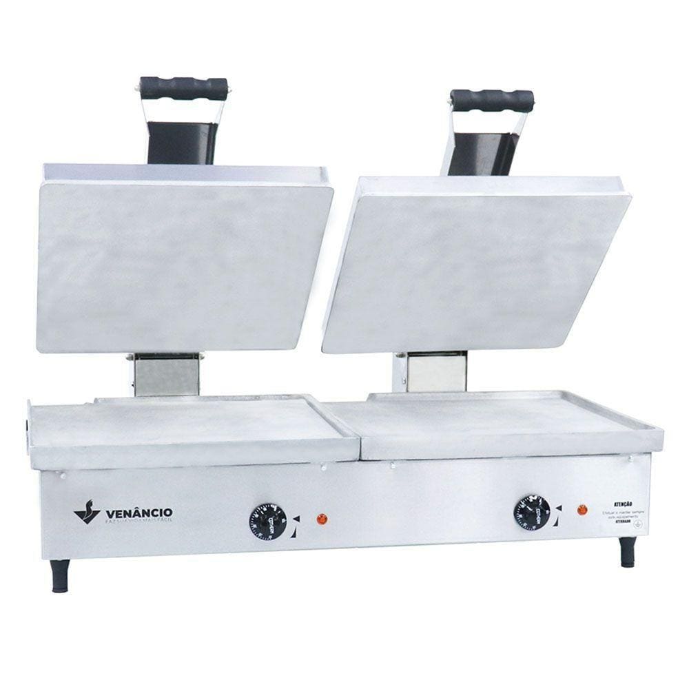 Chapa Sanduicheira Elétrica de Aluminio Venâncio Conjugada 67 cm com 2 Prensas SCE70A2P 220V