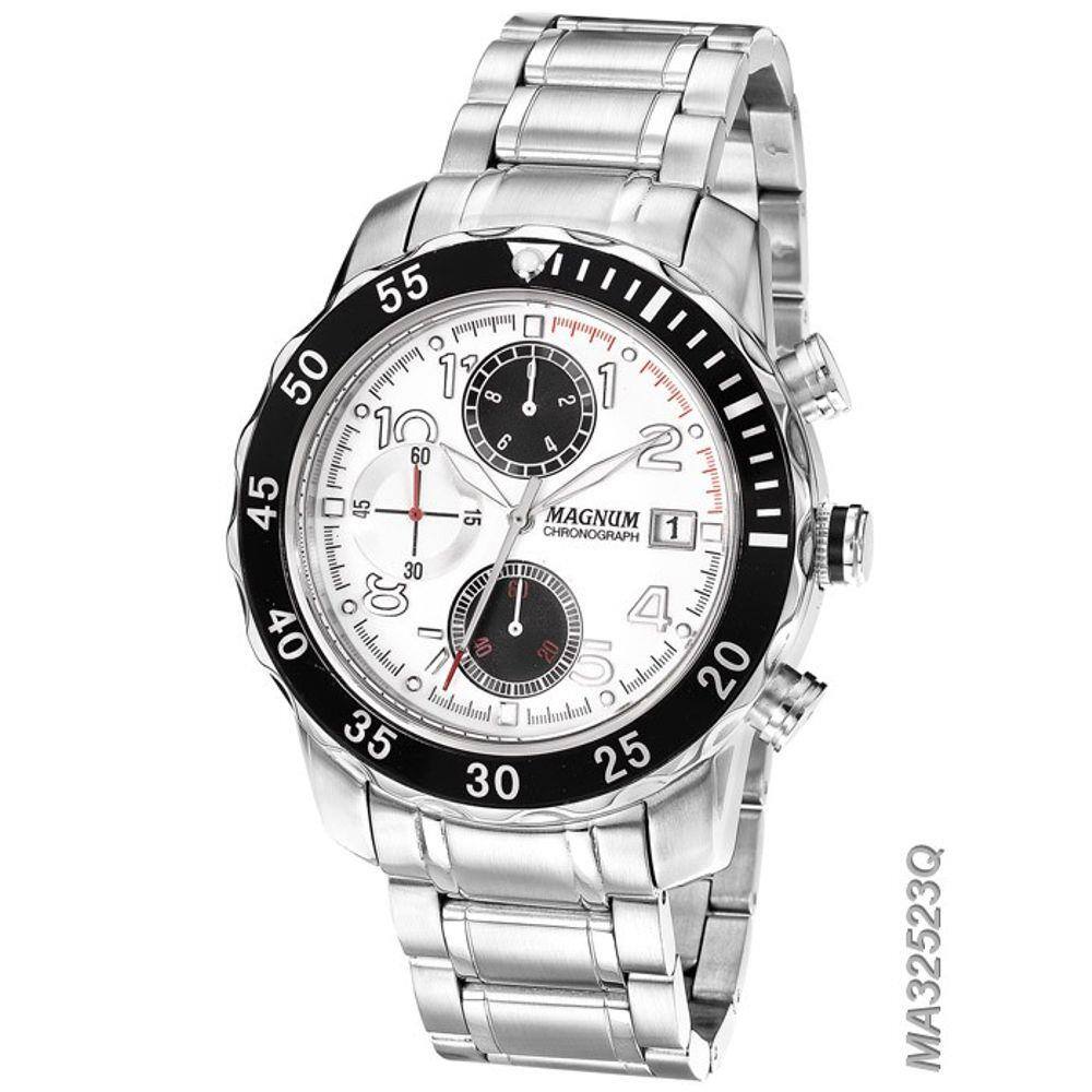 Relógio Magnum Masculino Chronograph Pulseira De Aço