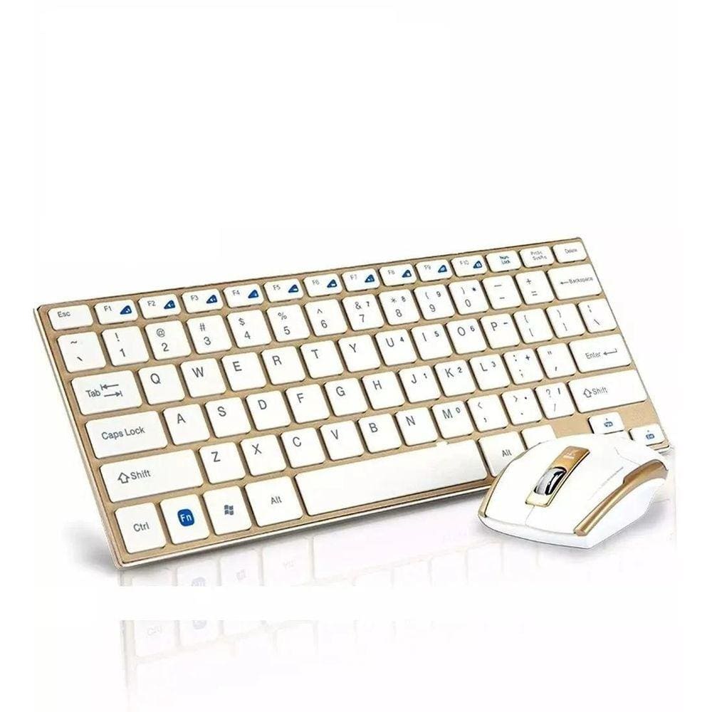 Kit Mini Teclado Mais Mouse Sem Fio 2.4G Ultra Slim Hk -3910