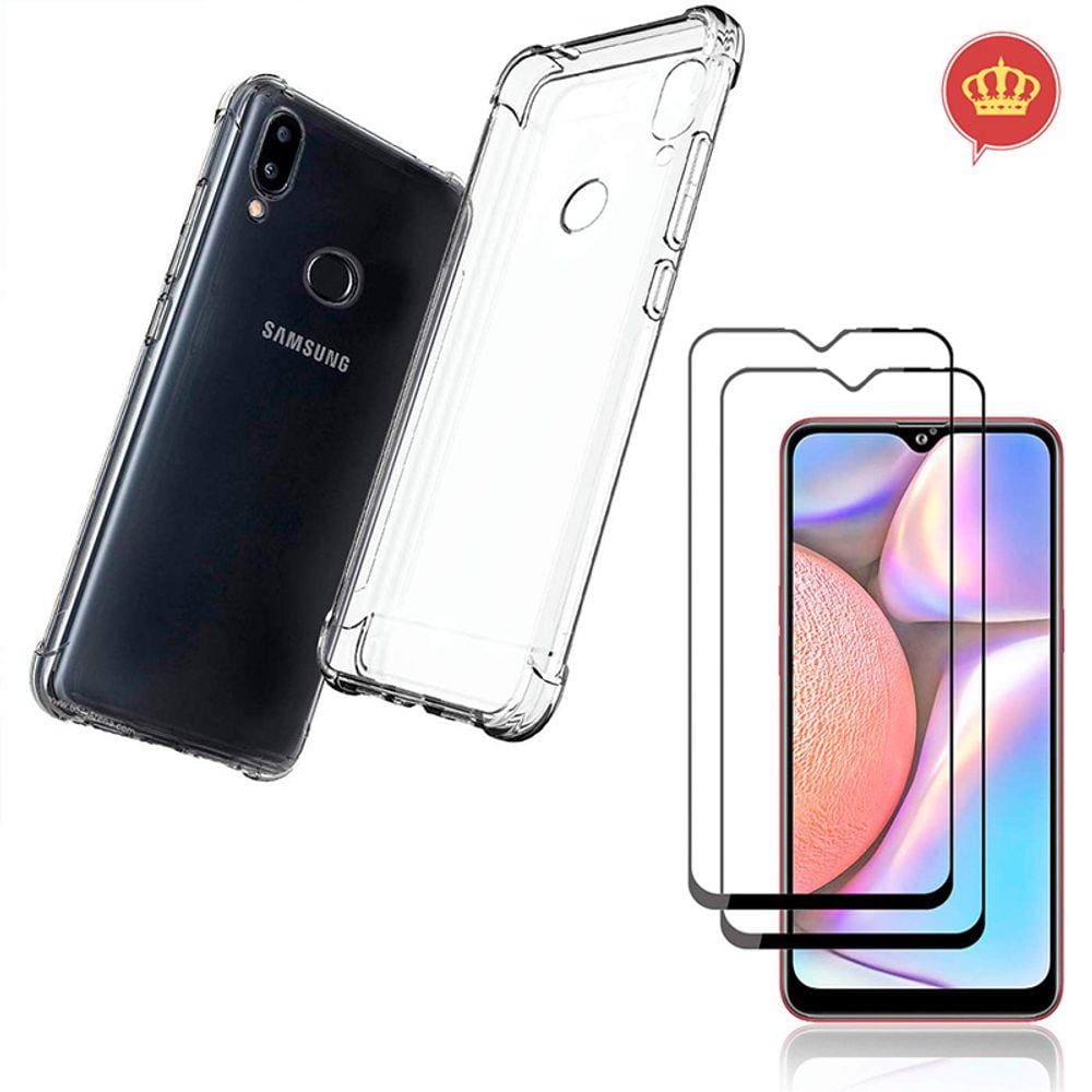 Capinha Capa Anti Impactos Galaxy A10S + Película Vidro 3D Blindada