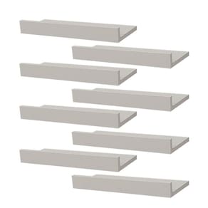 Kit 8 Prateleiras Porta Quadros 50 x 15cm Branca Suporte Invisível