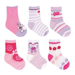 Kit 12 Pares de Meia Bebê 0 a 6 Meses Atacado Top Menina