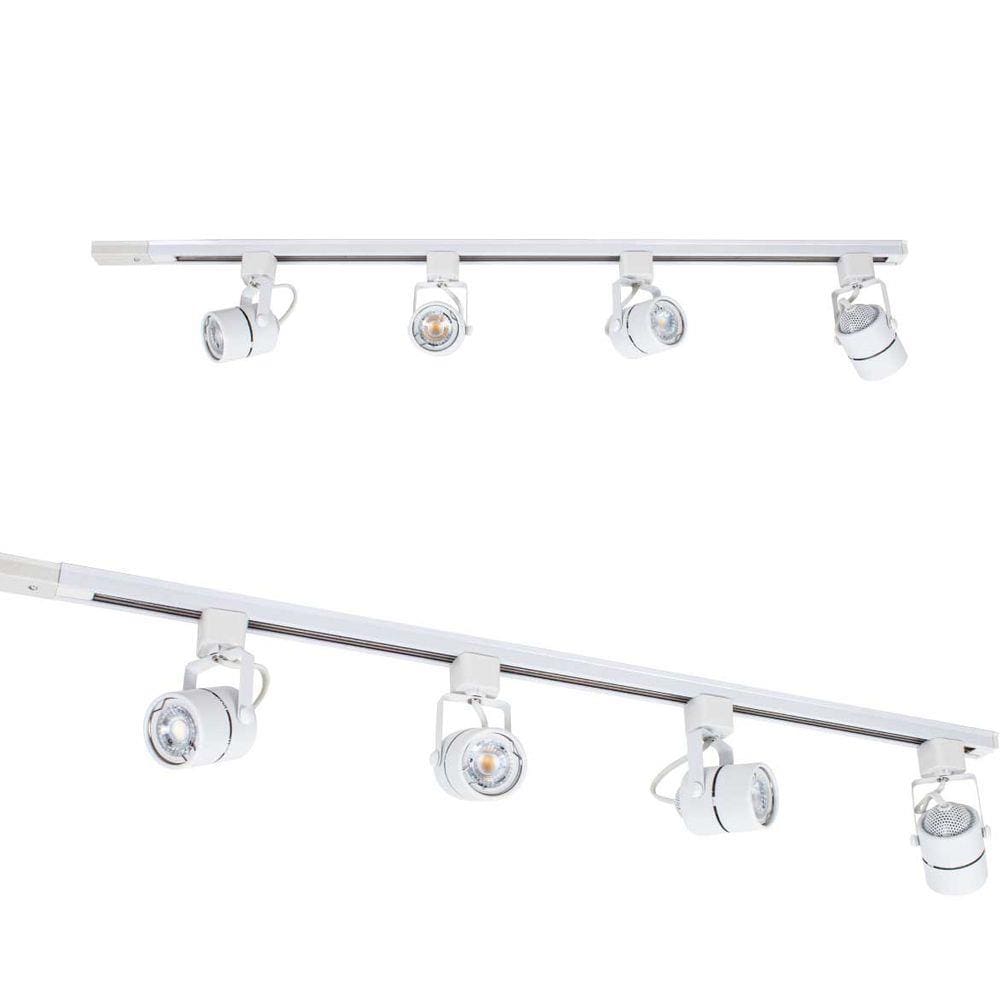 Trilho Eletrificado Branco 1m + 4 Spot + 4 LED Dicroica Mr16 6500K St2070
