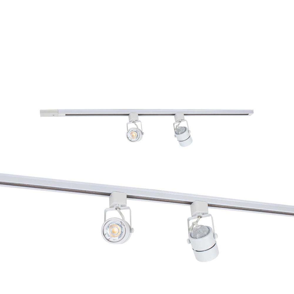 Trilho Eletrificado 1m Branco + 2 Spot + 2 LED Dicroica Mr16 3000K St2070