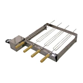 Kit Giratório Baixo Para Churrasqueira Em Inox 04 Espetos