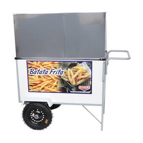 Carrinho de Batata Fritas com Rodas Pneumaticas e Toldo