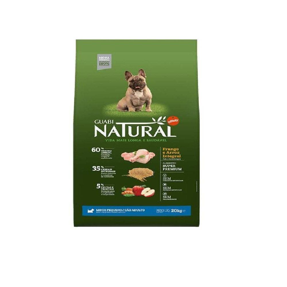 Ração Guabi Natural para Cães Adultos de Raças Pequenas sabor Frango & Arroz Integral 10,1 Kg