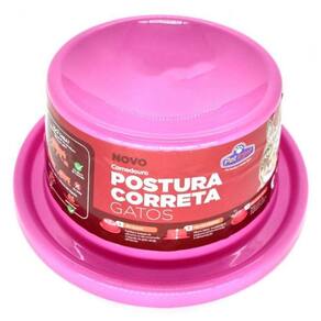 Comedouro Para Gatos Pet Postura Correta Rosa Anti-Formiga