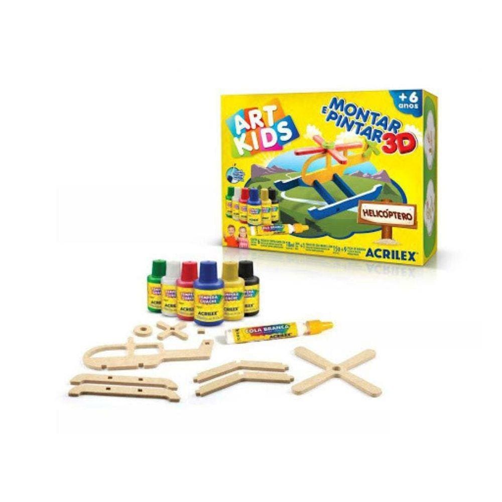 Montar E Pintar 3D Helicoptero Acrilex