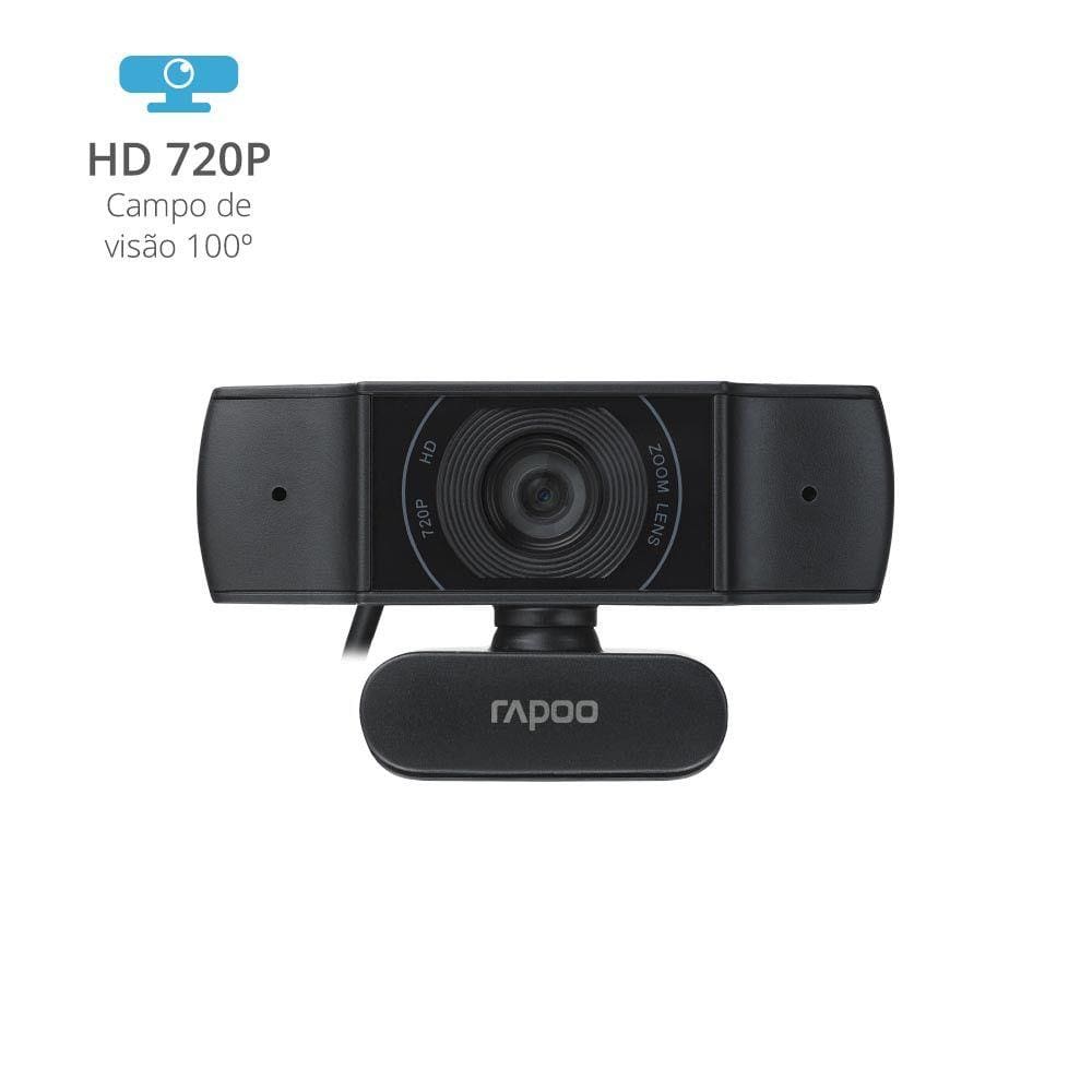 Webcam Rapoo Hd 720P Black Com Auto Foco  Garantia 5Anos - C200