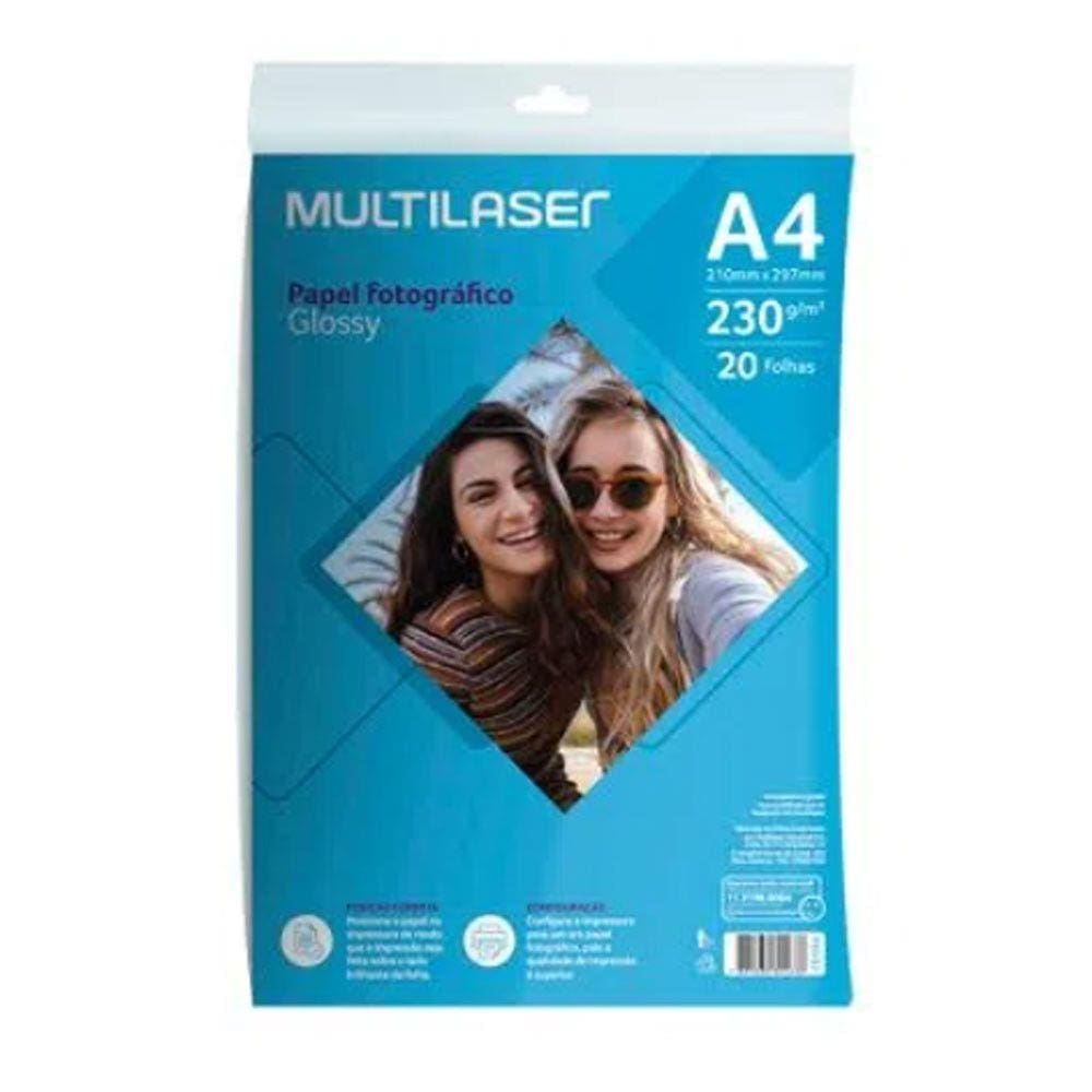 Papel Fotográfico Glossy A4 230g 20 folhas PE042