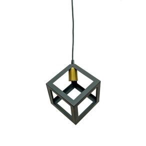 Pendente Decorativo Cube Conti Iluminação Preto/Dourado