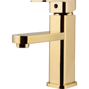 Torneira Para Banheiro Misturador Monocomando Baixa Madeira Pingoo.casa - Dourado
