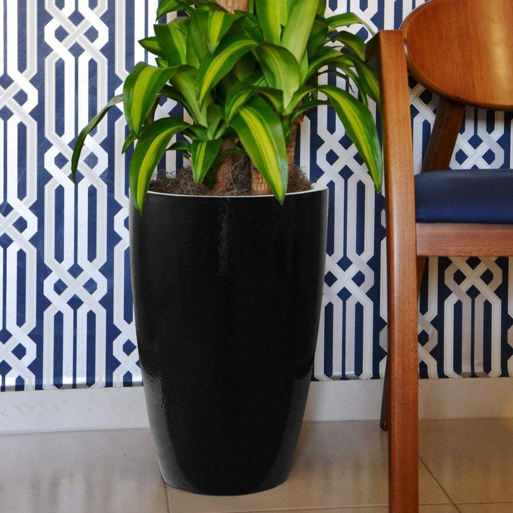 Vaso Fibra de Vidro Cônico Japi Preto