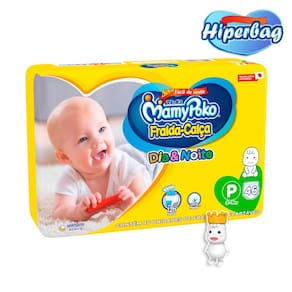 Kit Hiper Bag FRALDA CALÇA  Descartável DIA&NOITE MamyPoko - P - 46 Unidades + 01 Boneco Poko-Chan