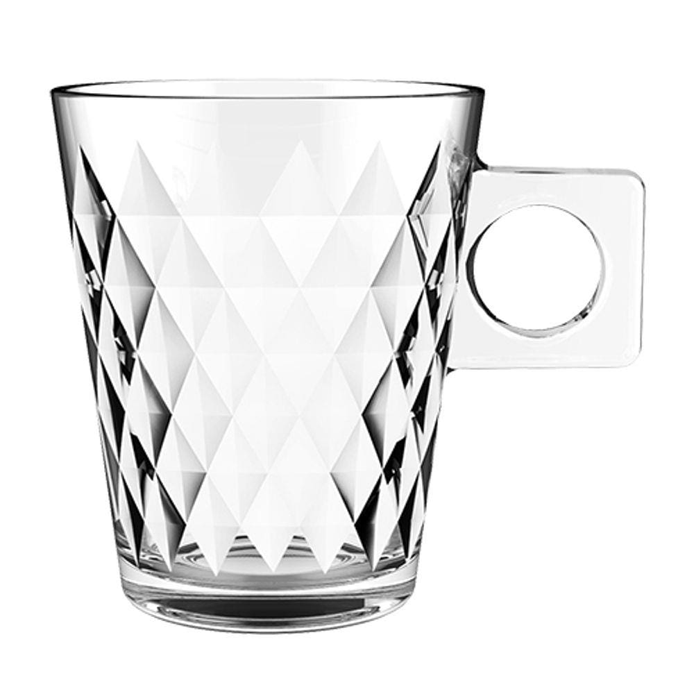 Jogo De 6 Xicaras Diamond Coffee Time Em Vidro 80Ml
