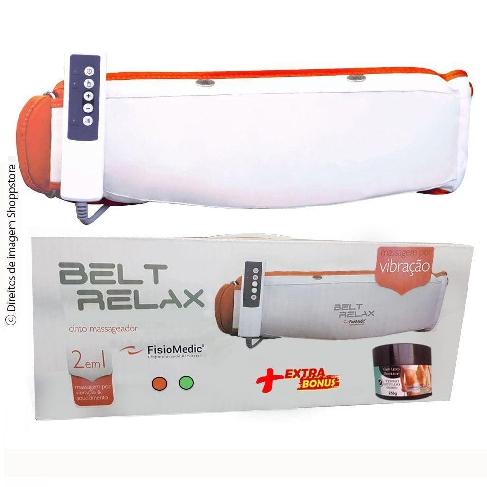 Combo Cinta Modeladora Vibratória Mod 2021 Redutora Medidas Belt Relax® By Shoppstore Bivolt + Gel Lipo Redutor Mary Lif