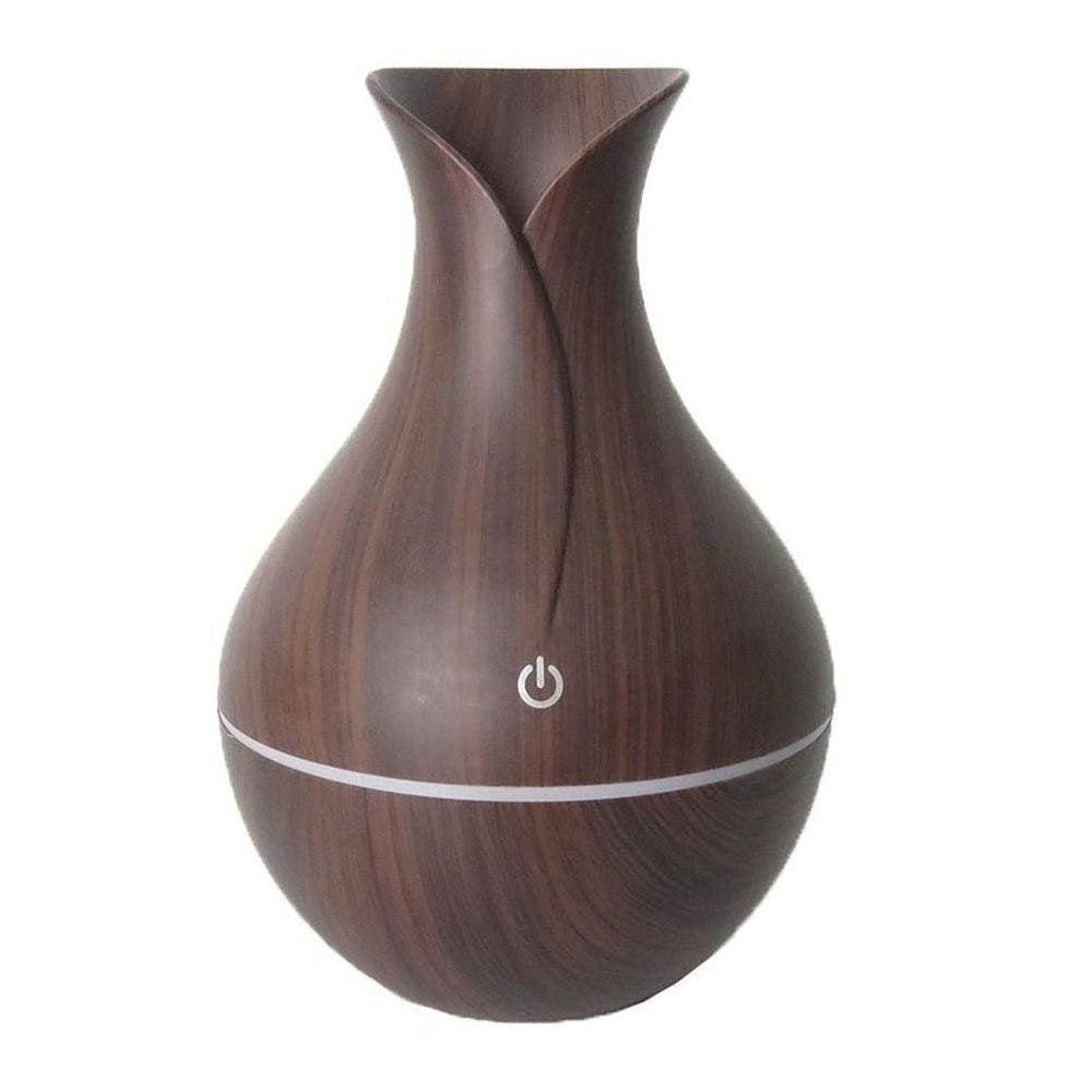 Umidificador Purificador Difusor Aroma Madeira Led Usb 130Ml