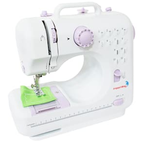 Máquina de Costura Elétrica Portátil 12 Pontos Kit Agulhas Pedal Luz Alça Bivolt Importway Iwmc-505C