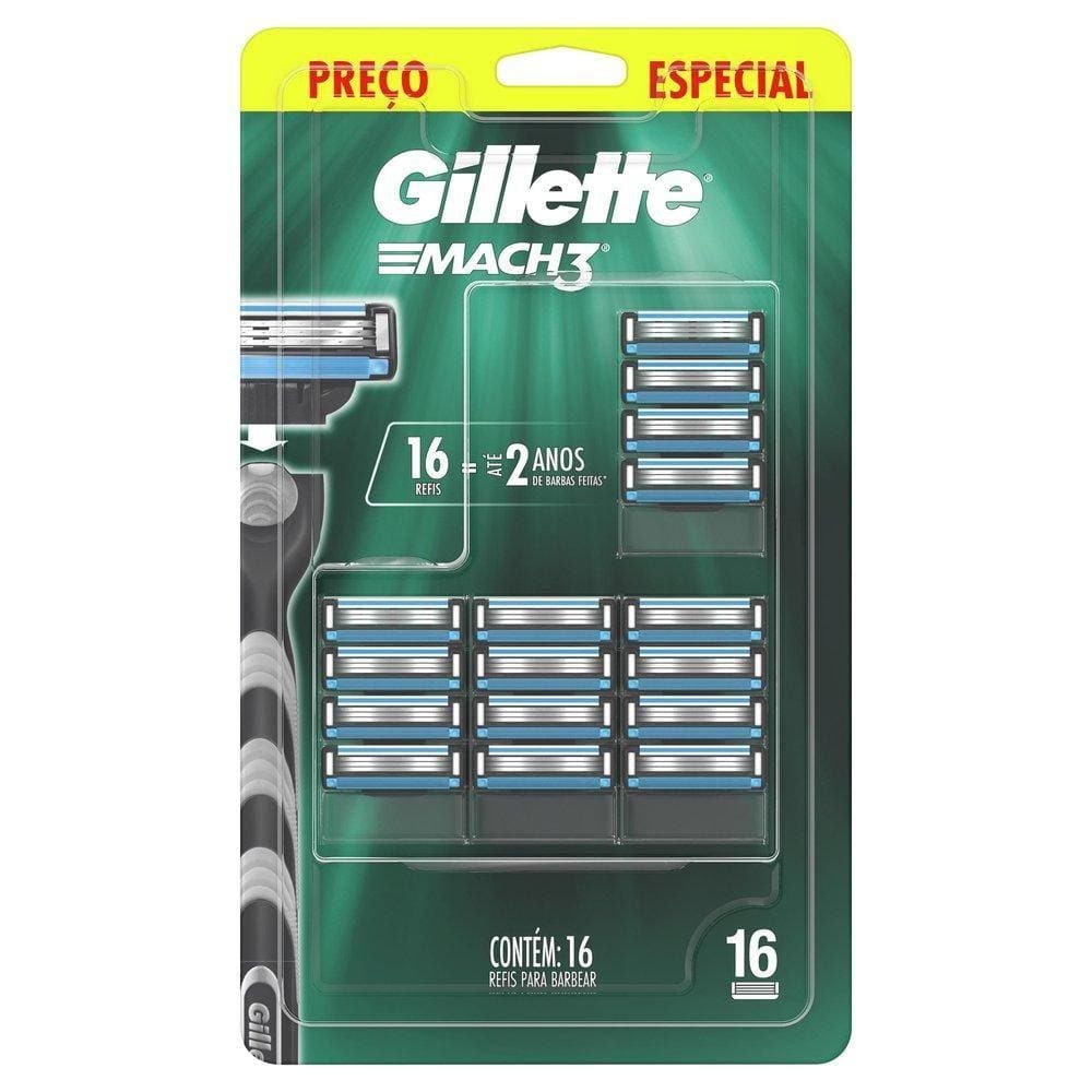 Refil Carga Gillette Mach3 16 Unidades