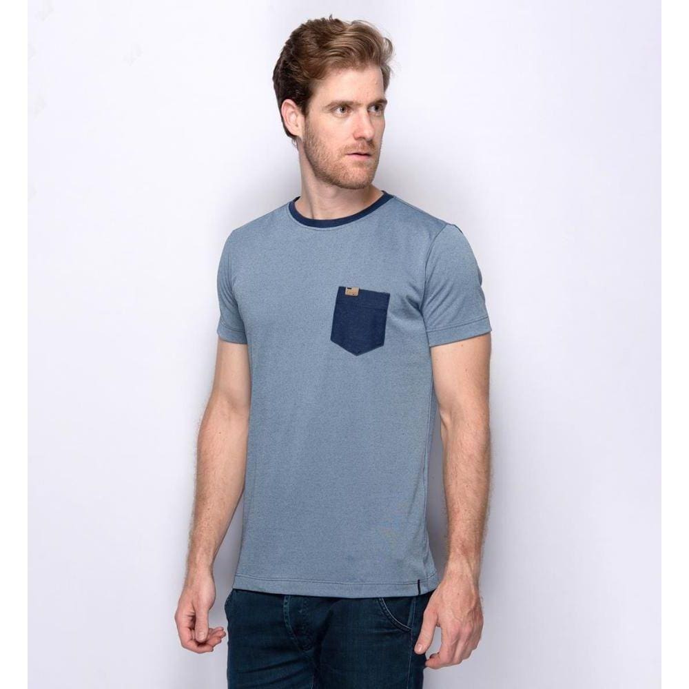 Camiseta Masculina Teodoro Slim Aveludada Com Bolso Macia