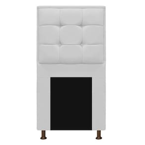 Cabeceira Copenhague 100 cm Solteiro Suede Branco