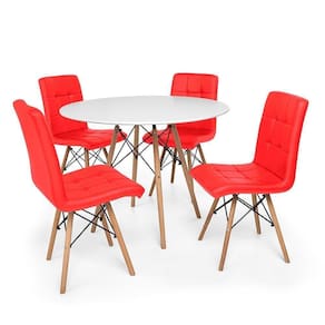 Mesa Jantar + 4 Cadeiras Vermelha Império Brazil Business