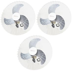 Kit 3 Ventiladores Parede 60cm 200W Industrial Turbo Turbão 3 Pás Bivolt 110V 220V Branco Vitalex