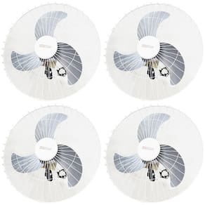 Kit 4 Ventiladores Parede 60cm 200W Industrial Turbo Turbão 3 Pás Bivolt 110V 220V Branco Vitalex