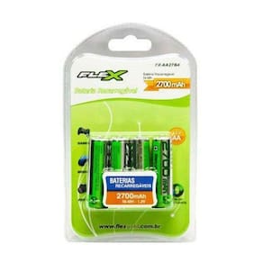 Pilha Recarregável Flex Gold Aa Fx-Aa27B4 1.2V 2700Mah Ni-Mh