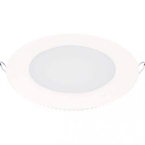 Painel LED Redondo de Embutir 6W Lux Bivolt Taschibra - caixa com 2 Unidade - 3000K Luz Amarela
