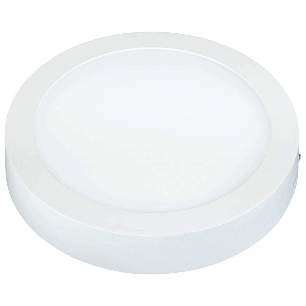 Painel LED Redondo de Sobrepor 6W Lux Bivolt Taschibra - caixa com 2 Unidade - 3000K Luz Amarela