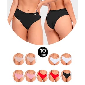 Kit 10 Calcinha IMI Lingerie Em Algodão Ivy