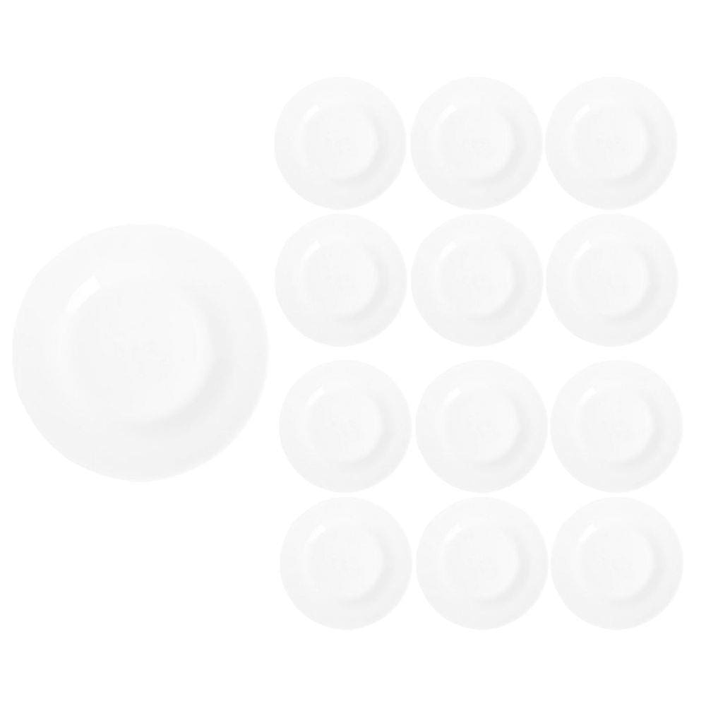 12 Pratos Sobremesa 19cm Redondos Menu Branco Luxo Duralex