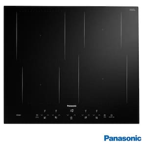 Cooktop por Indução Panasonic Vitrocerâmico com 04 Bocas, 09 Níveis de Potência, Painel Touch, Preto - KY-W648CLRPK