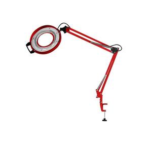 Lupa Luminária Led Alum. Apoio Mesa Estek Estetica Vermelho