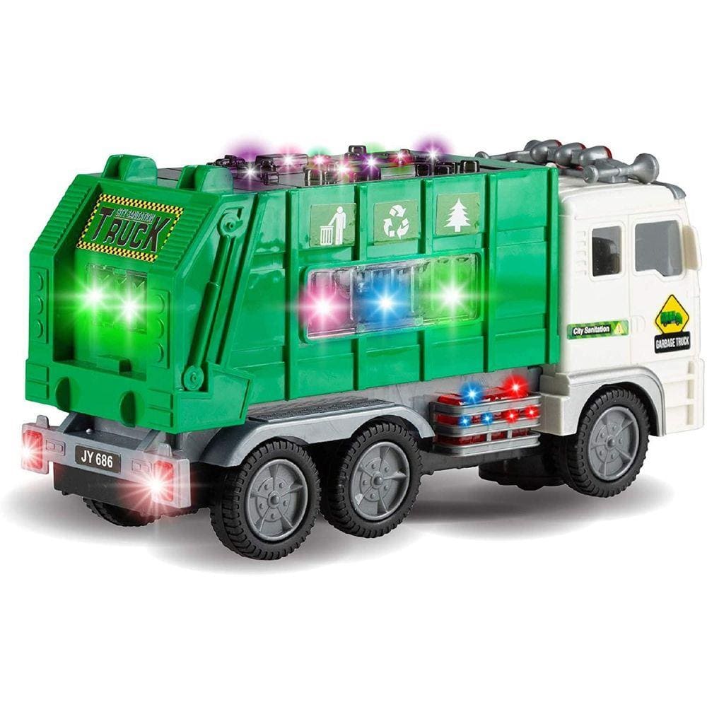 Caminhão Coletor De Lixo Com Som E Luzes 4D - Verde