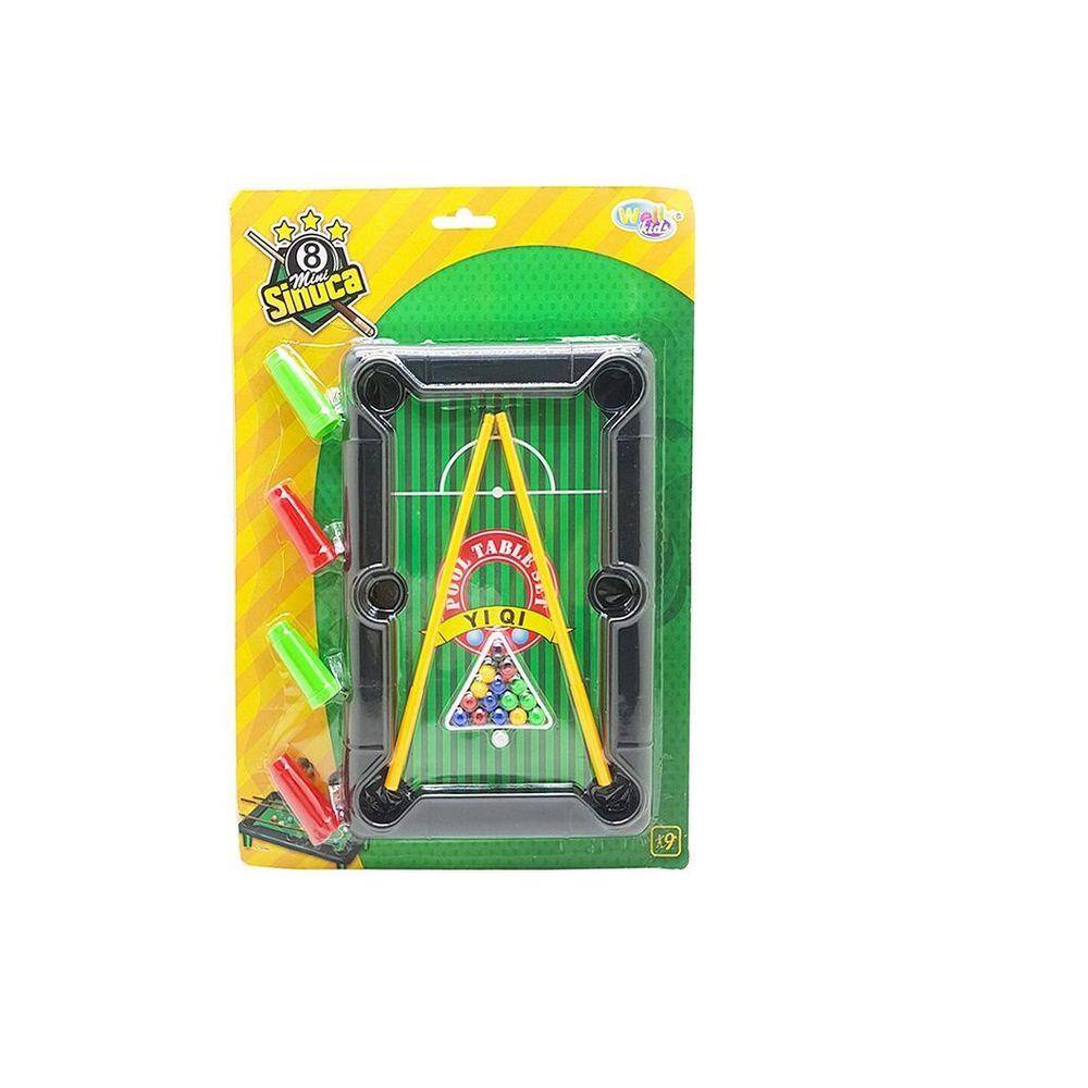 Brinquedo Mesa de Sinuca Mini Bilhar Pica Pau Jogo Infantil