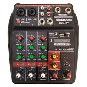 Mesa De Som 4 Canais Usb Efeito Bluetooth Interface Mc4-bt